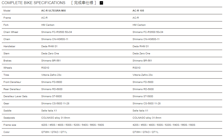 COLNAGO 2015 ROADBIKE・ROADRACER AC-R 105(コルナゴ 2015年モデル ロードバイク&ロードレーサー