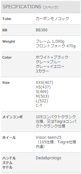 KUOTA KOBALT(クオータ コバルト) スペック